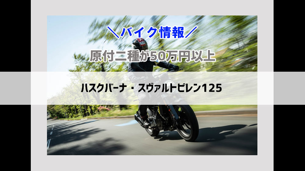 原付二種が50万円以上！？ハスクバーナ・スヴァルトピレン125とは！